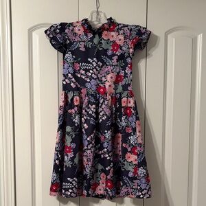 Janie & Jack Girls Navy Floral Fit-and-Flare Dress